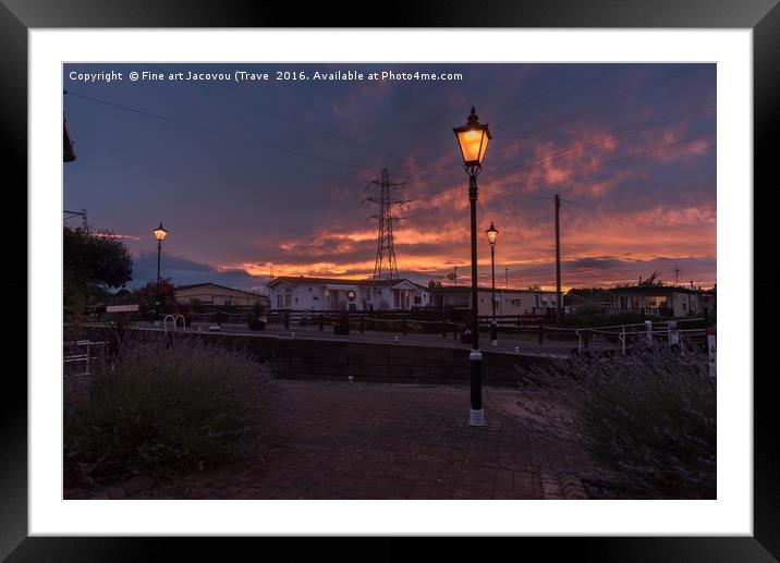 Beeston lock Sunset Framed Mounted Print by Jack Jacovou Travellingjour