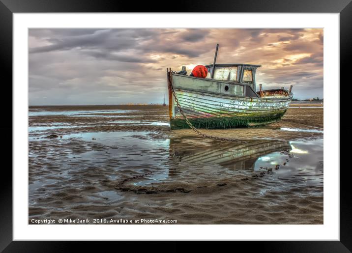 Old Boat Framed Mounted Print by Mike Janik