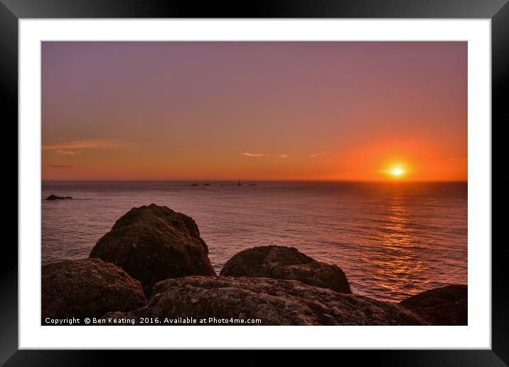 Cornish Sunset Framed Mounted Print by Ben Keating