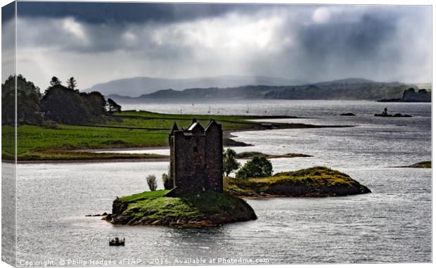 Castle Stalker , Stormy Day Canvas Print by Philip Hodges aFIAP ,