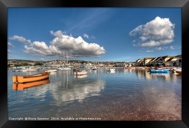 Cloud Reflections on Teignmouth Back Beach Framed Print by Rosie Spooner