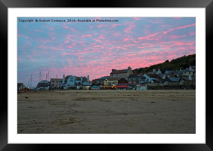 Lyme Regis Sunset Framed Mounted Print by Graham Custance