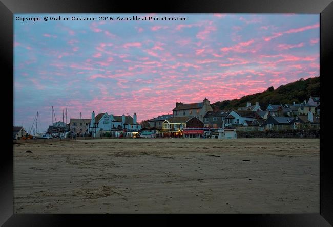 Lyme Regis Sunset Framed Print by Graham Custance