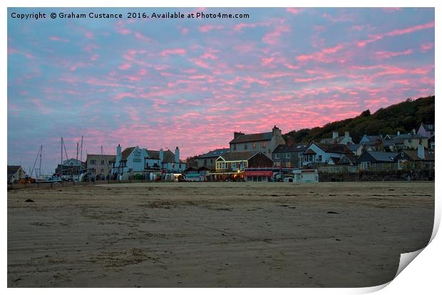 Lyme Regis Sunset Print by Graham Custance