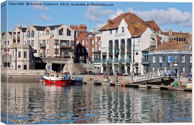 Weymouth Harbour Reflections Canvas Print by Graham Custance