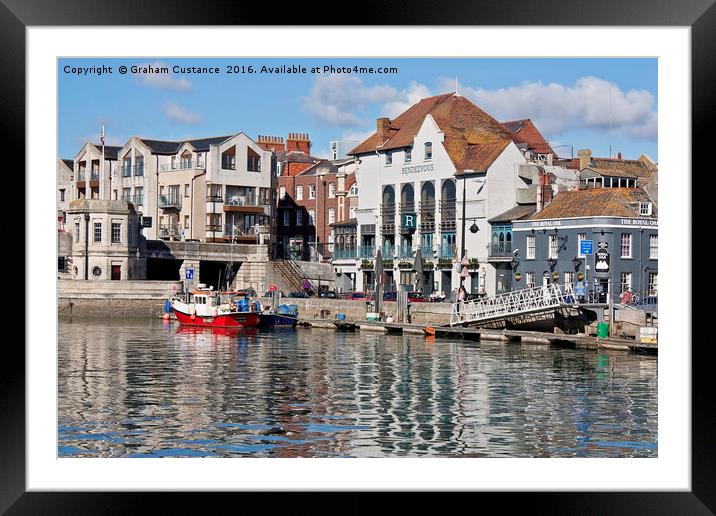 Weymouth Harbour Reflections Framed Mounted Print by Graham Custance