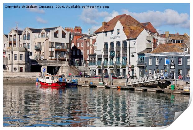 Weymouth Harbour Reflections Print by Graham Custance
