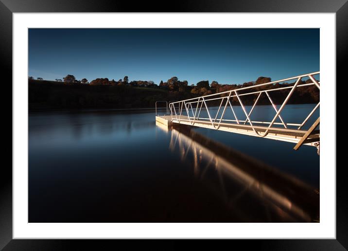 Lliw Valley Reservoir jetty Framed Mounted Print by Leighton Collins