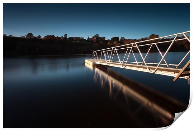 Lliw Valley Reservoir jetty Print by Leighton Collins