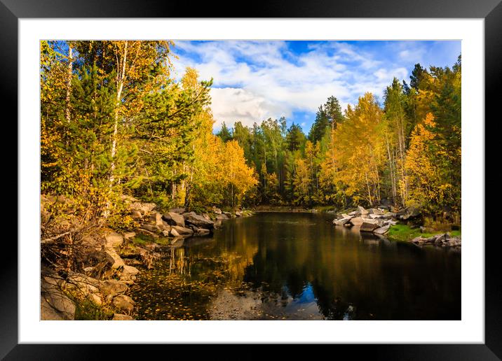 Autumn, Hidden Lake Framed Mounted Print by Svetlana Korneliuk
