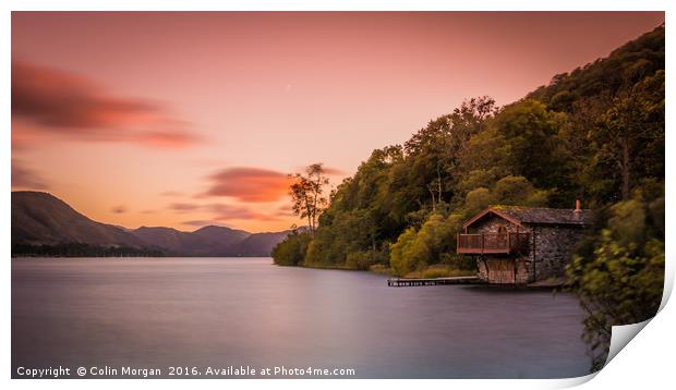 Duke Of Portland Boathouse Sunset, Ullswater Print by Colin Morgan