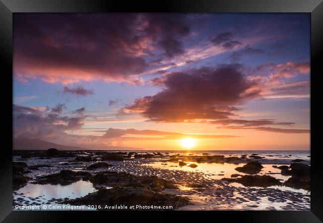 Derrymore Strand at Sunset, Dingle Peninsula Framed Print by Colm Kingston