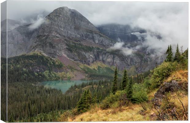Grinnell Lake from the Trail No. 1 - Glacier NP Canvas Print by Belinda Greb