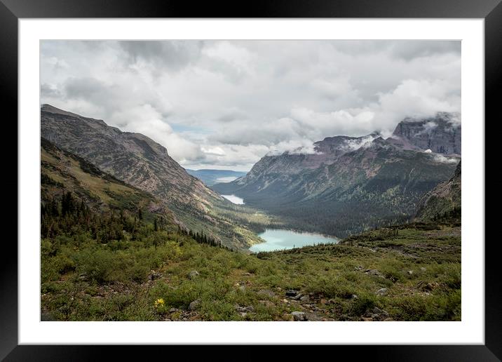 Three Lakes Viewed from Grinnell Glacier Framed Mounted Print by Belinda Greb