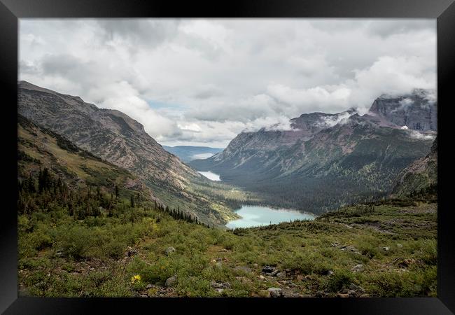 Three Lakes Viewed from Grinnell Glacier Framed Print by Belinda Greb