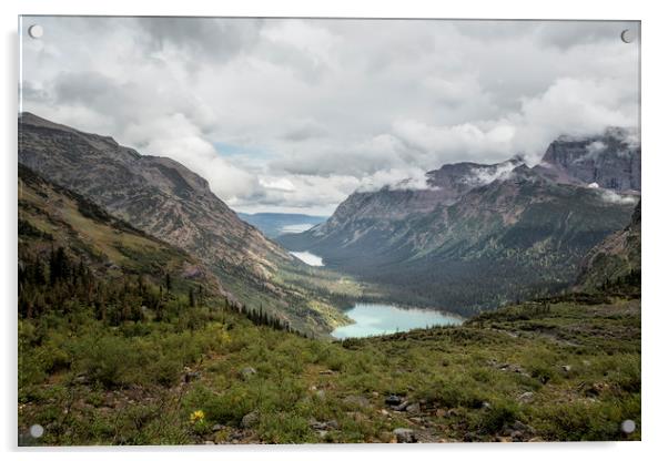 Three Lakes Viewed from Grinnell Glacier Acrylic by Belinda Greb