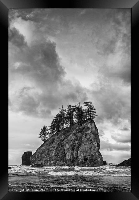 Second Beach in Olympic National Park located in W Framed Print by Jamie Pham