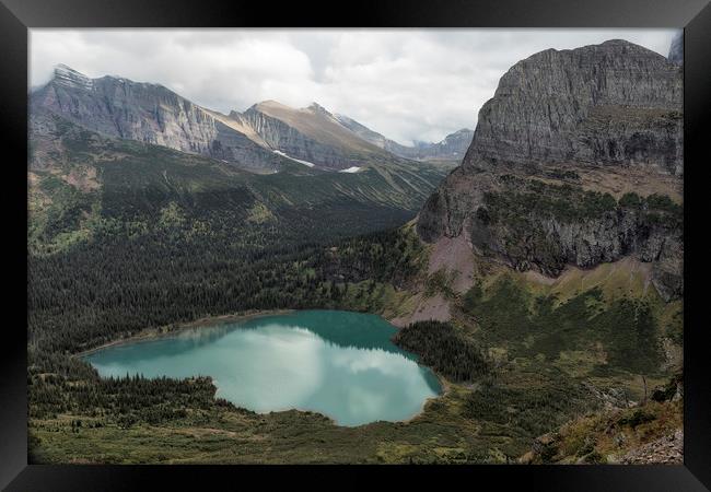Grinnell Lake from the Trail No. 2 - Glacier NP Framed Print by Belinda Greb