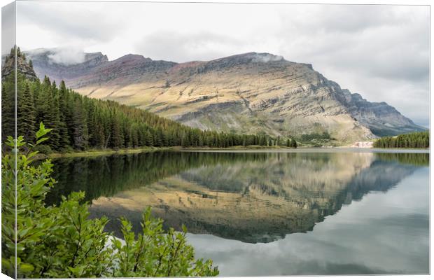 Where the Bears Roam - Many Glacier - Glacier NP Canvas Print by Belinda Greb