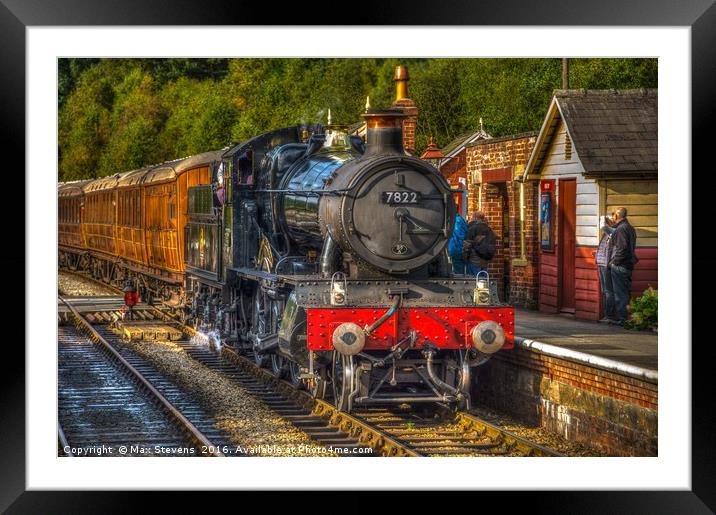 Foxcote Manor 7822 at Levisham Station on the NYMR Framed Mounted Print by Max Stevens