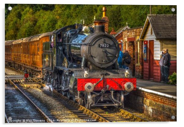 Foxcote Manor 7822 at Levisham Station on the NYMR Acrylic by Max Stevens