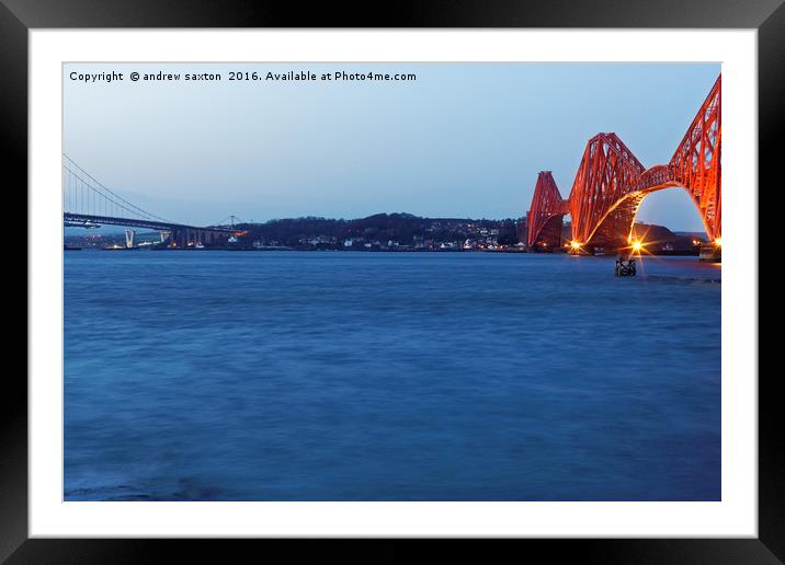 TWO FORTH BRIDGES Framed Mounted Print by andrew saxton