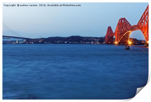 TWO FORTH BRIDGES Print by andrew saxton