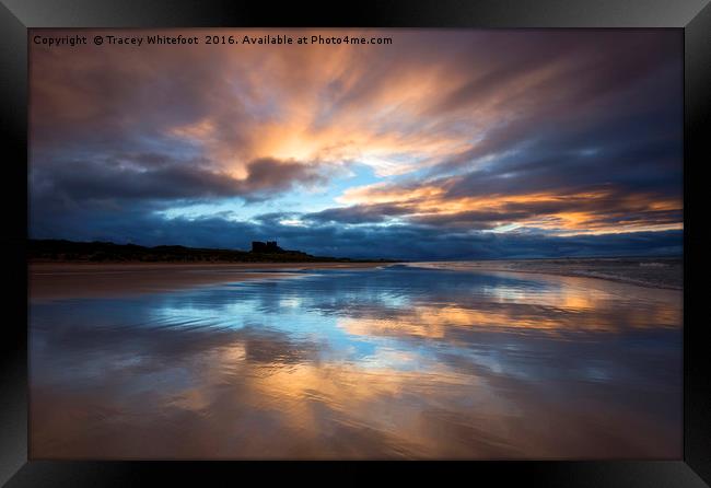 Reflections at Bamburgh Framed Print by Tracey Whitefoot