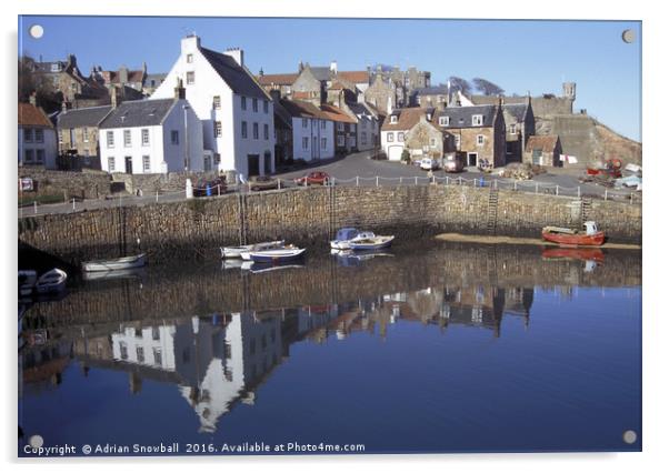 Crail harbour Acrylic by Adrian Snowball