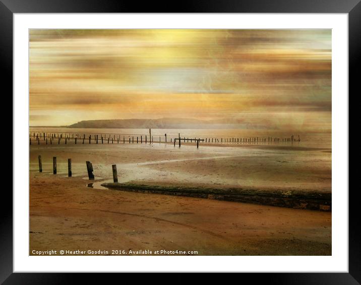 Shoreline of Sandbay, Somerset. Framed Mounted Print by Heather Goodwin
