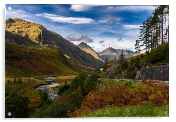 Glen Shiel and the Five Sisters of Kintail Acrylic by Nick Rowland