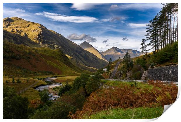 Glen Shiel and the Five Sisters of Kintail Print by Nick Rowland