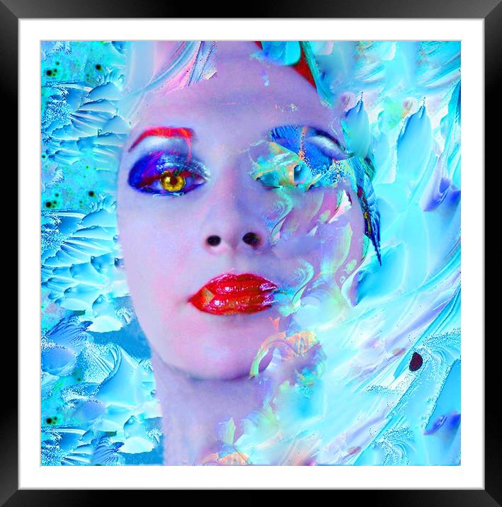 Swimming into the Blue Framed Mounted Print by Matthew Lacey