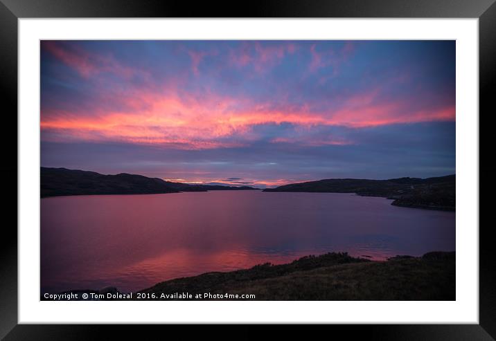 Red Assynt sunset  Framed Mounted Print by Tom Dolezal