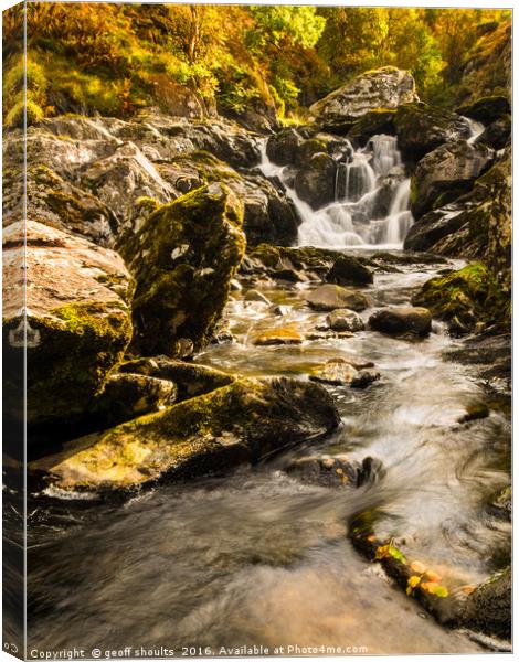 Early Autumn in a Lake District beck Canvas Print by geoff shoults
