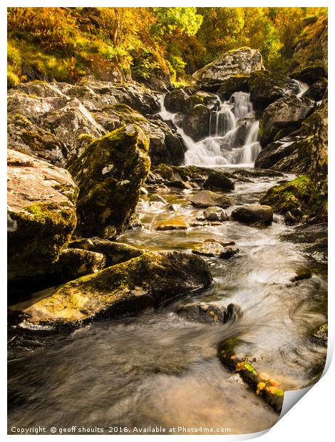 Early Autumn in a Lake District beck Print by geoff shoults