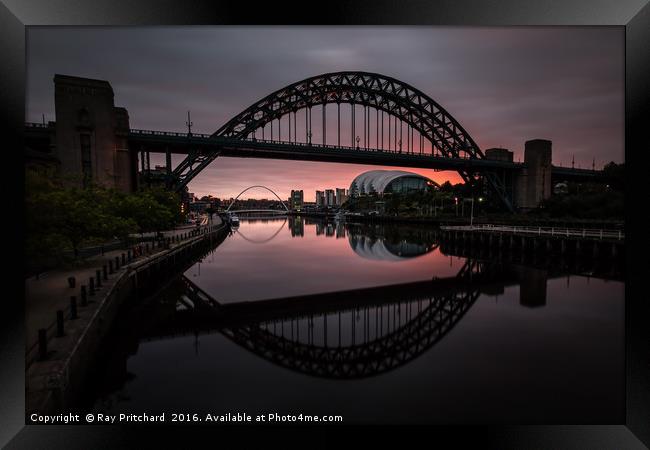 Sunrise at the Tyne Bridge Framed Print by Ray Pritchard