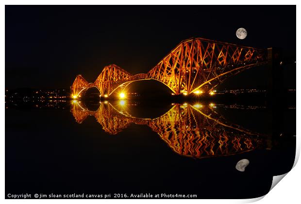 Full moon at the Bridge Print by jim scotland fine art