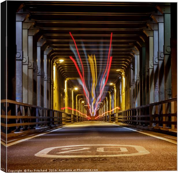 Bus Trails on the High Level Bridge Canvas Print by Ray Pritchard