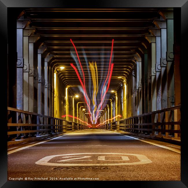 Bus Trails on the High Level Bridge Framed Print by Ray Pritchard