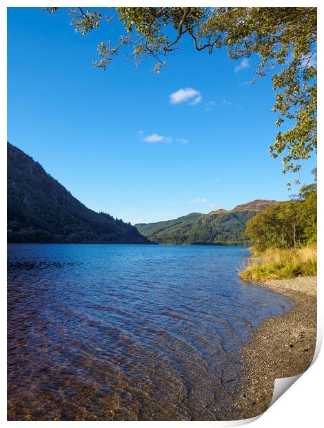 The banks of Loch Lubnaig Print by Tommy Dickson