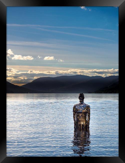 "Still" The mirrorman on Loch Earn Framed Print by Tommy Dickson