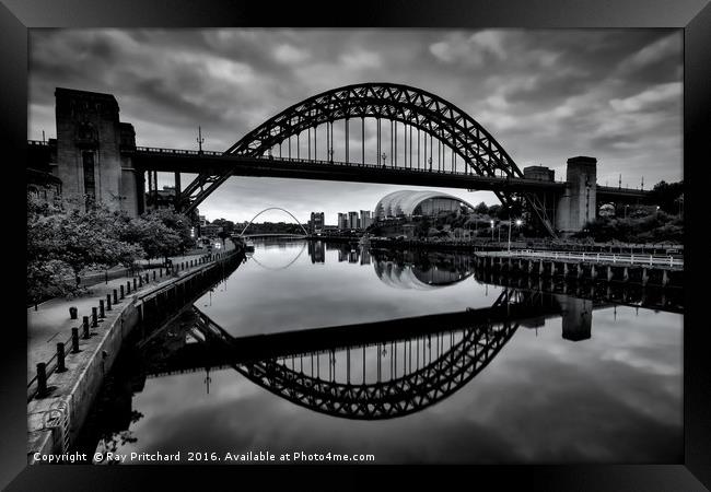 Black and White Tyne Bridge Framed Print by Ray Pritchard