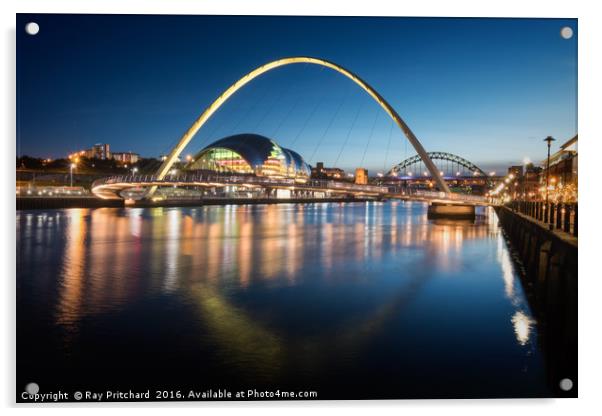 Gateshead Millennium Bridge Acrylic by Ray Pritchard