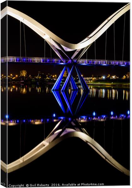 Infinity Bridge, Stockton, Teeside Canvas Print by Gwil Roberts