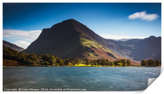 Buttermere Pines and Fleetwith Pike, Buttermere Print by Colin Morgan