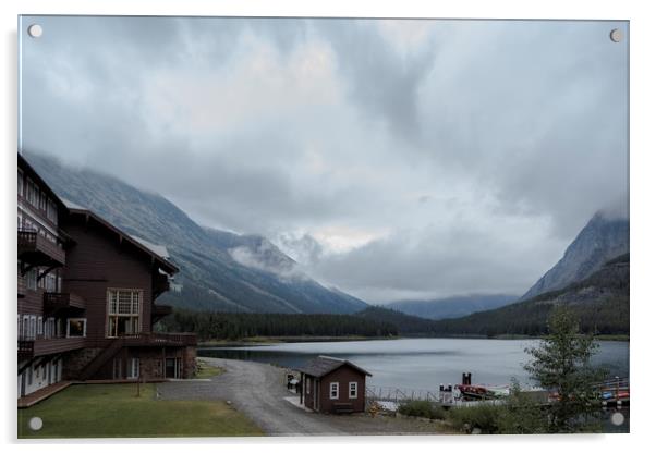 The View from Many Glacier Hotel Acrylic by Belinda Greb