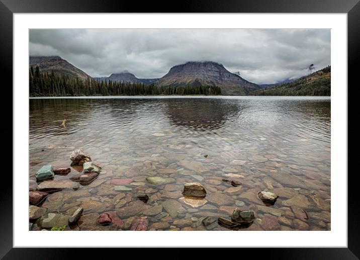 Two Medicine Lake - Glacier NP Framed Mounted Print by Belinda Greb