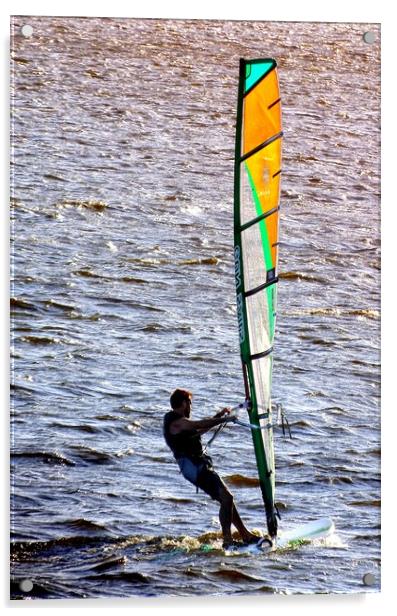 Wind-surfing in the afternoon           Acrylic by Peter Balfour