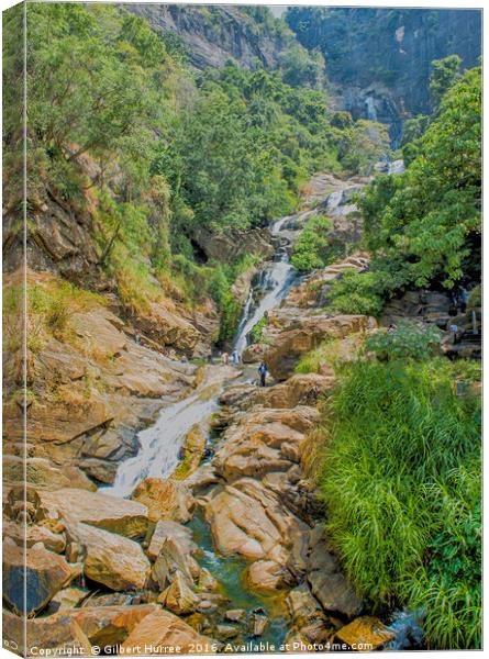 Sri Lanka's Spellbinding Waterfall Scene Canvas Print by Gilbert Hurree